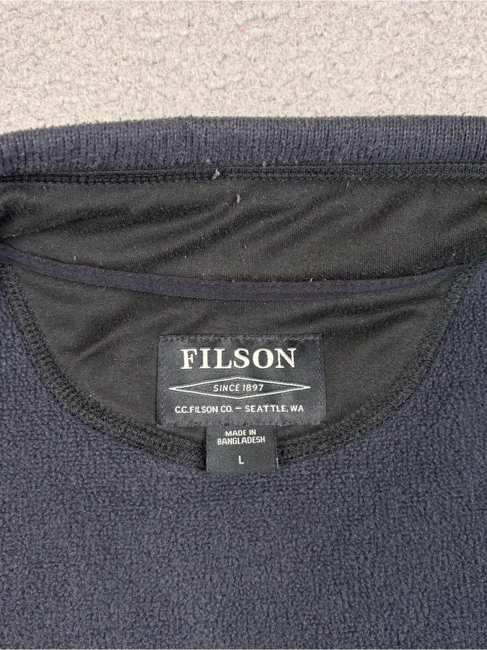 C.C. Filson Ridgeway Fleece Vest Men's Size L Full Zip Outdoor Sweater Large